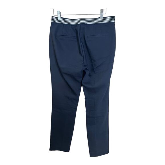 Zara blue white elastic back waist trouser pants medium NWOT - Picture 1 of 4